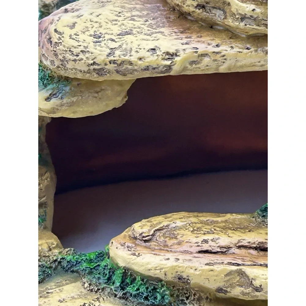 Borlech Reptile Tank Hideouts Cave Habitat Decor Aquarium Terrarium Faux‎ Rock